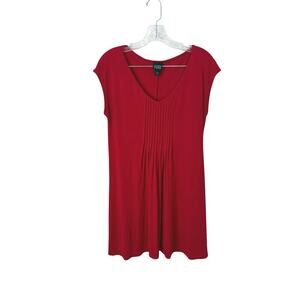 Eileen Fisher 100% Silk Red Short Sleeve Tunic Top